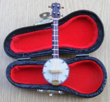 Contrebasse Miniature 1:12 Pour Maison De Poupées - En Bois, Métal, Porcelaine, Faite Main Tumdee